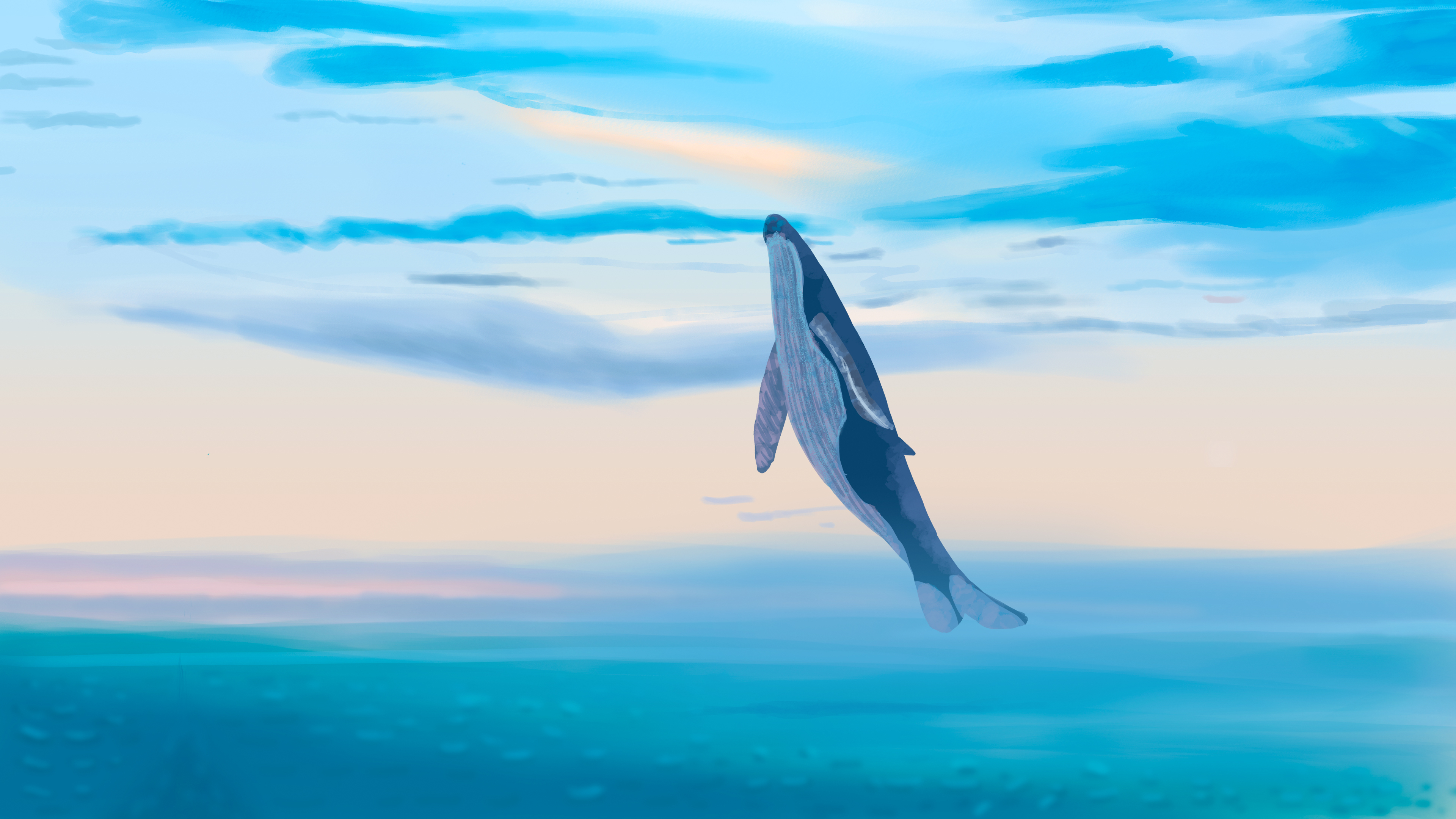 4K鲸鱼出海 插画