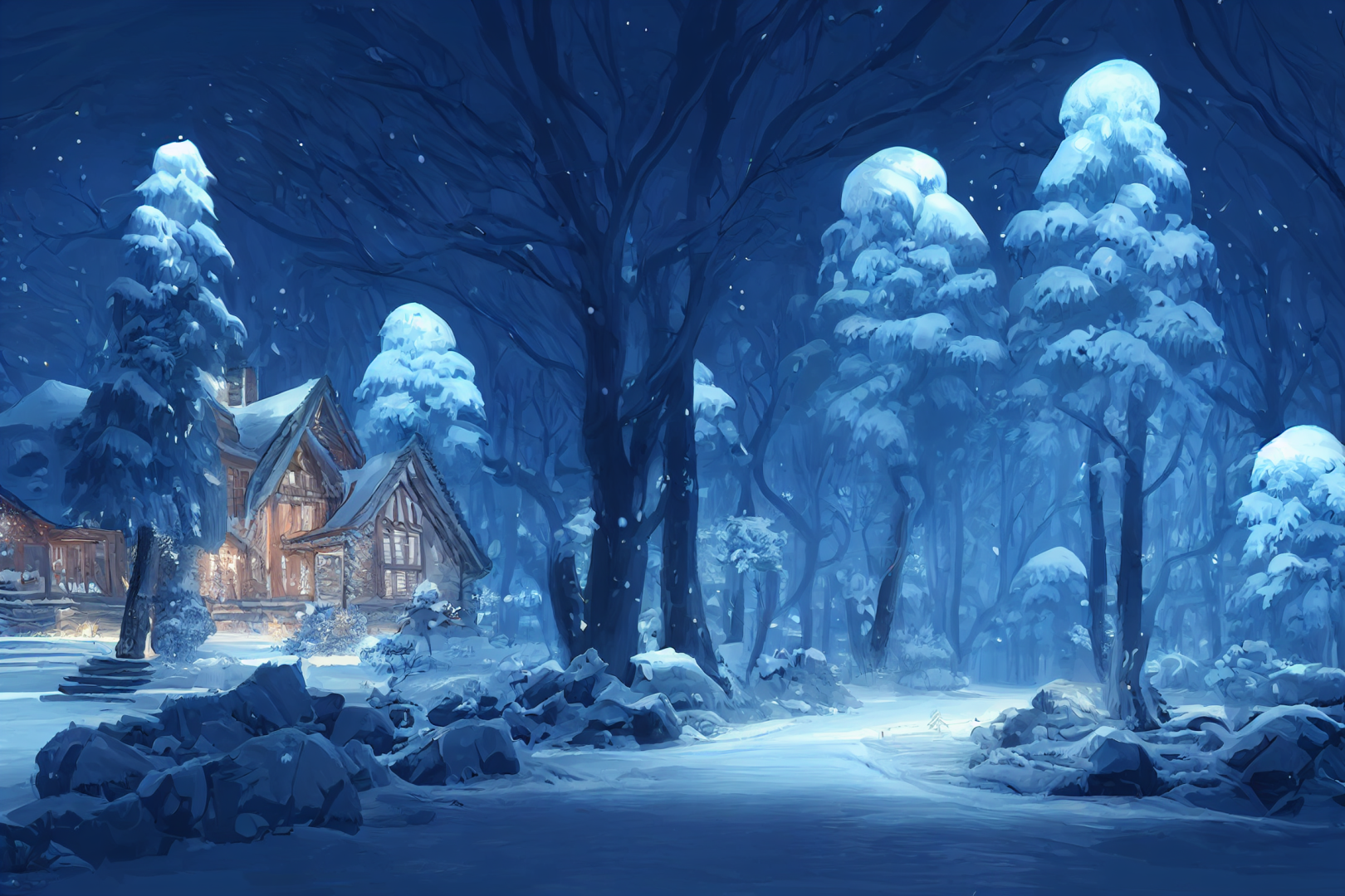 温馨浪漫的雪天(游戏静态壁纸) - 静态壁纸下载 - 元气壁纸