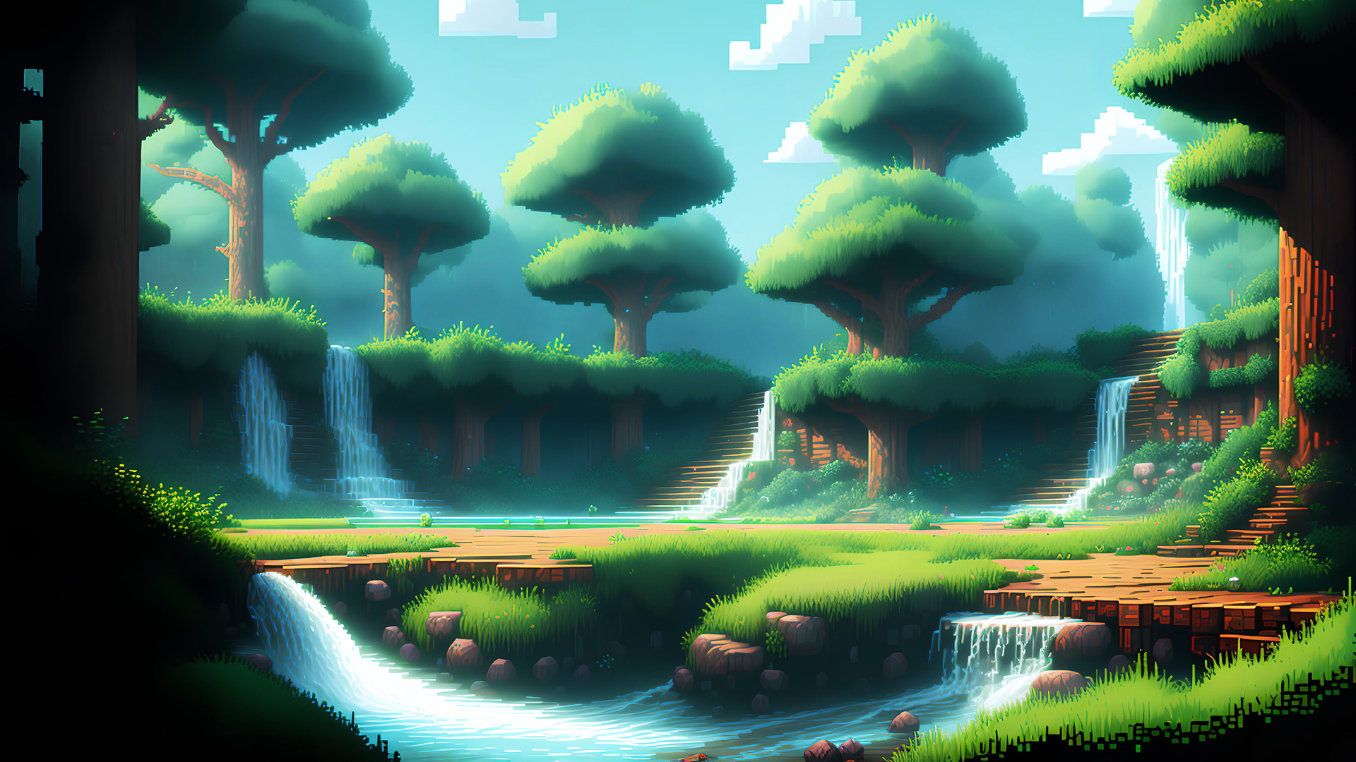 2K高清AI 像素风景