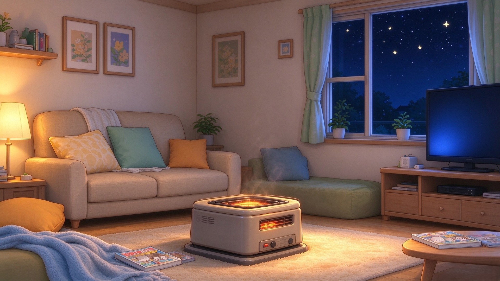温馨夜间小屋