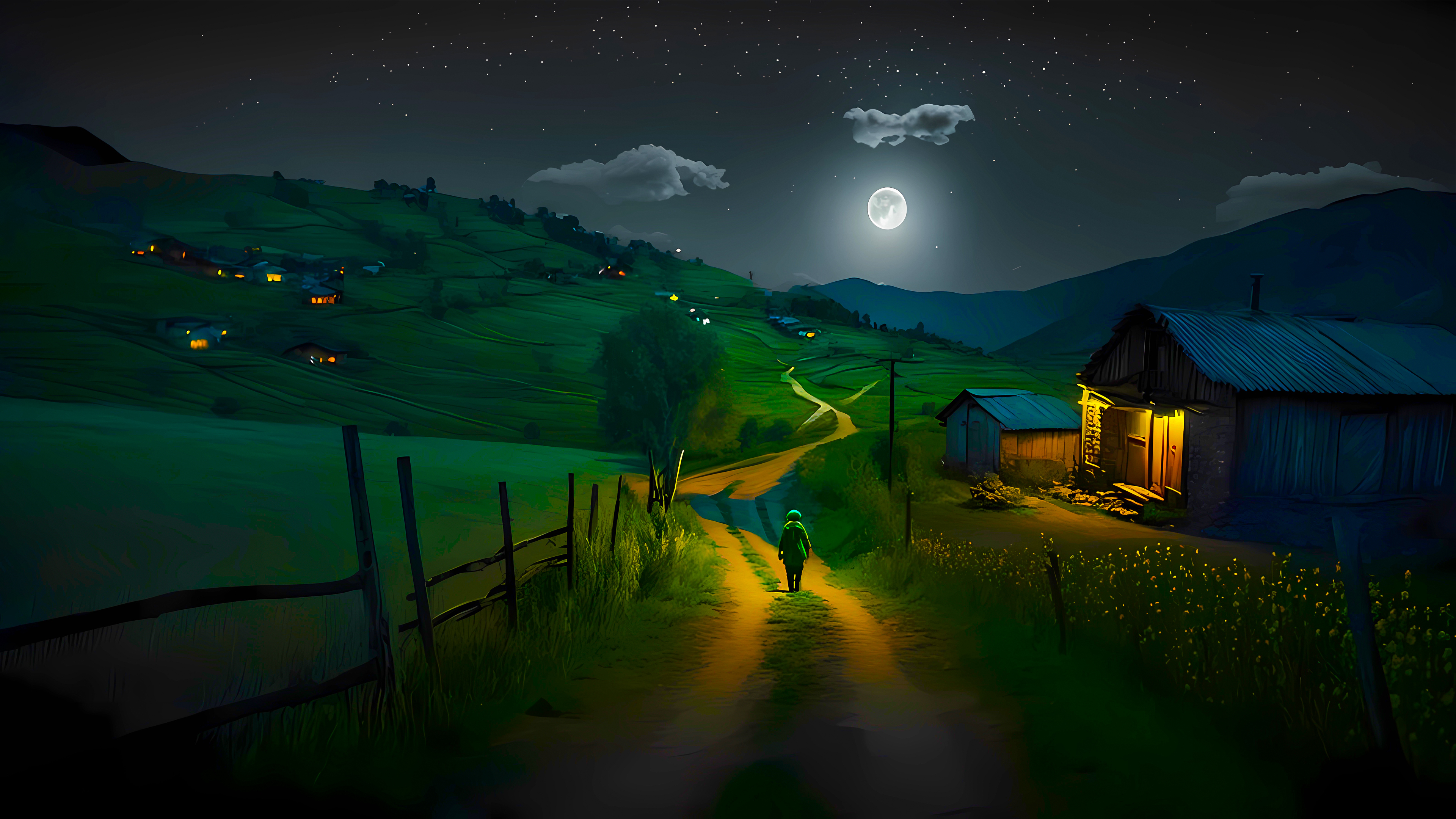 4K 星空唯美 治愈 回家的路