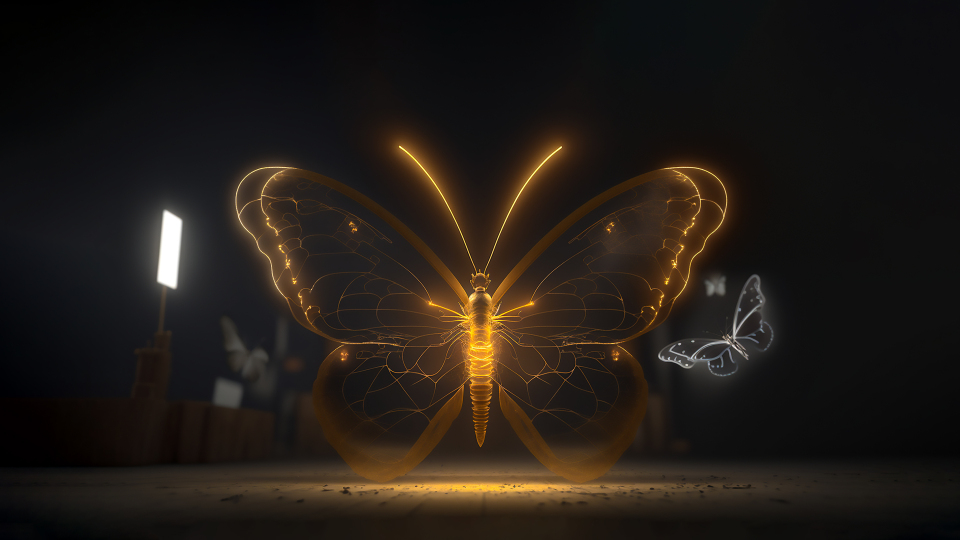 4K 荧光蝴蝶