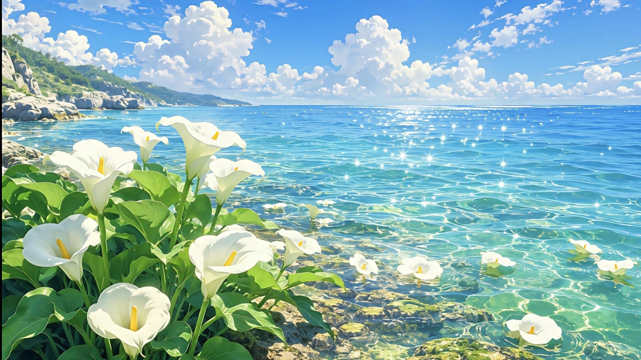 白色清澈花海