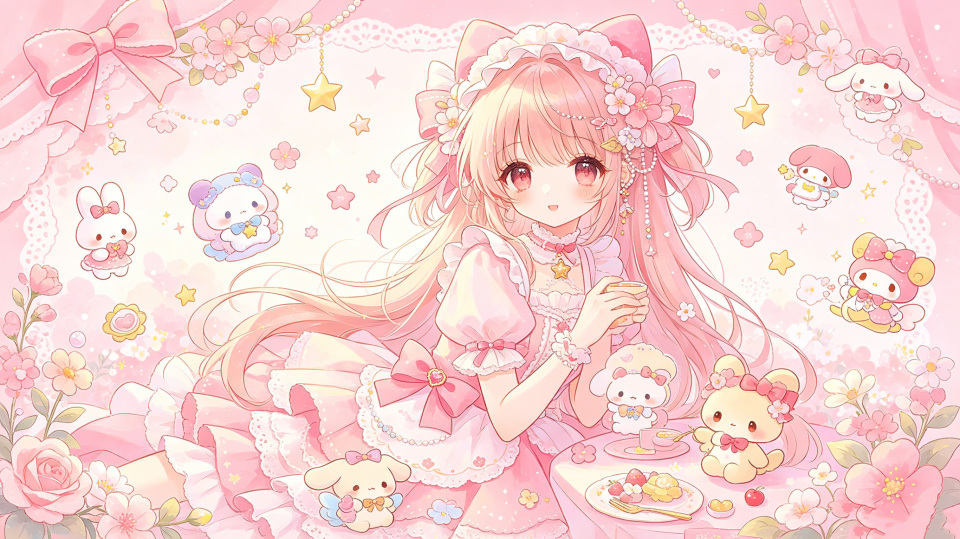 少女布偶粉色心