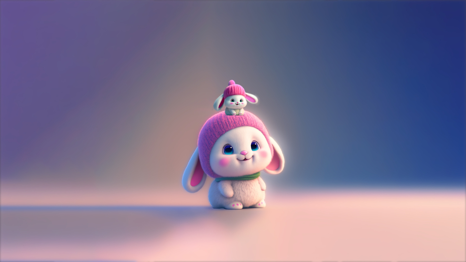 可爱兔子 4K 萌萌的