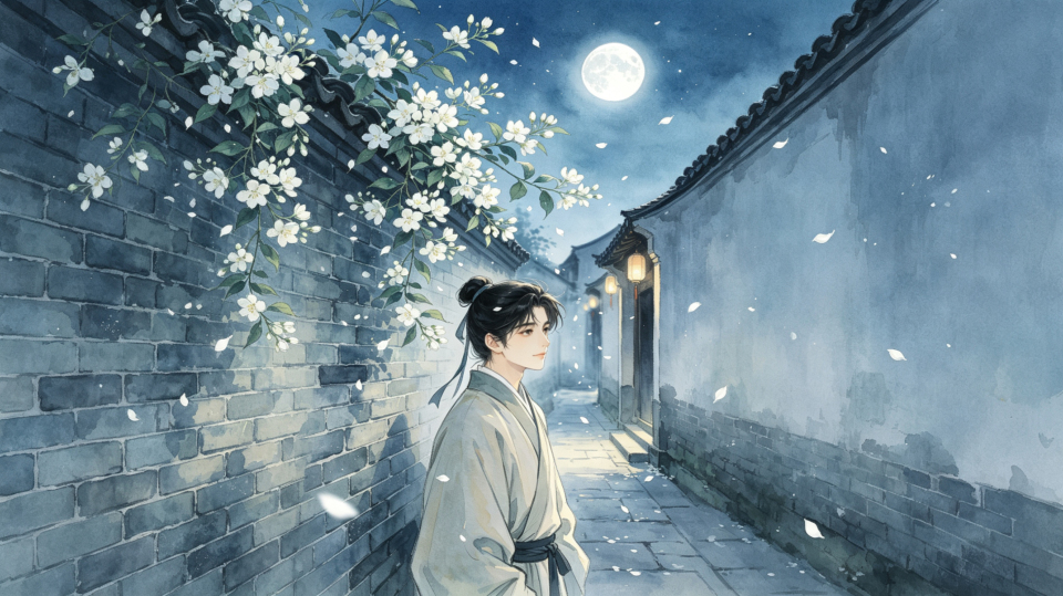 月巷花归