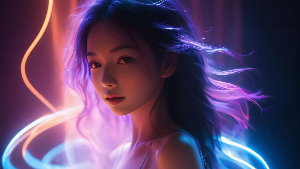 AI生成图-炫彩少女