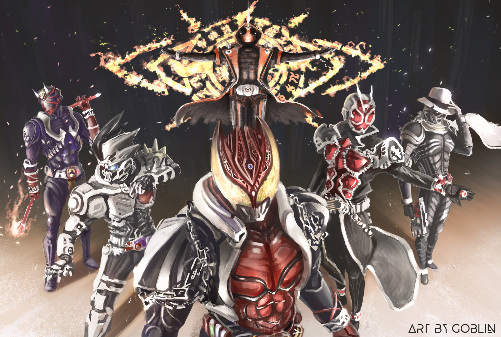 假面骑士 万圣节组合(动漫静态壁纸) - 静态壁纸下载 - 元气壁纸