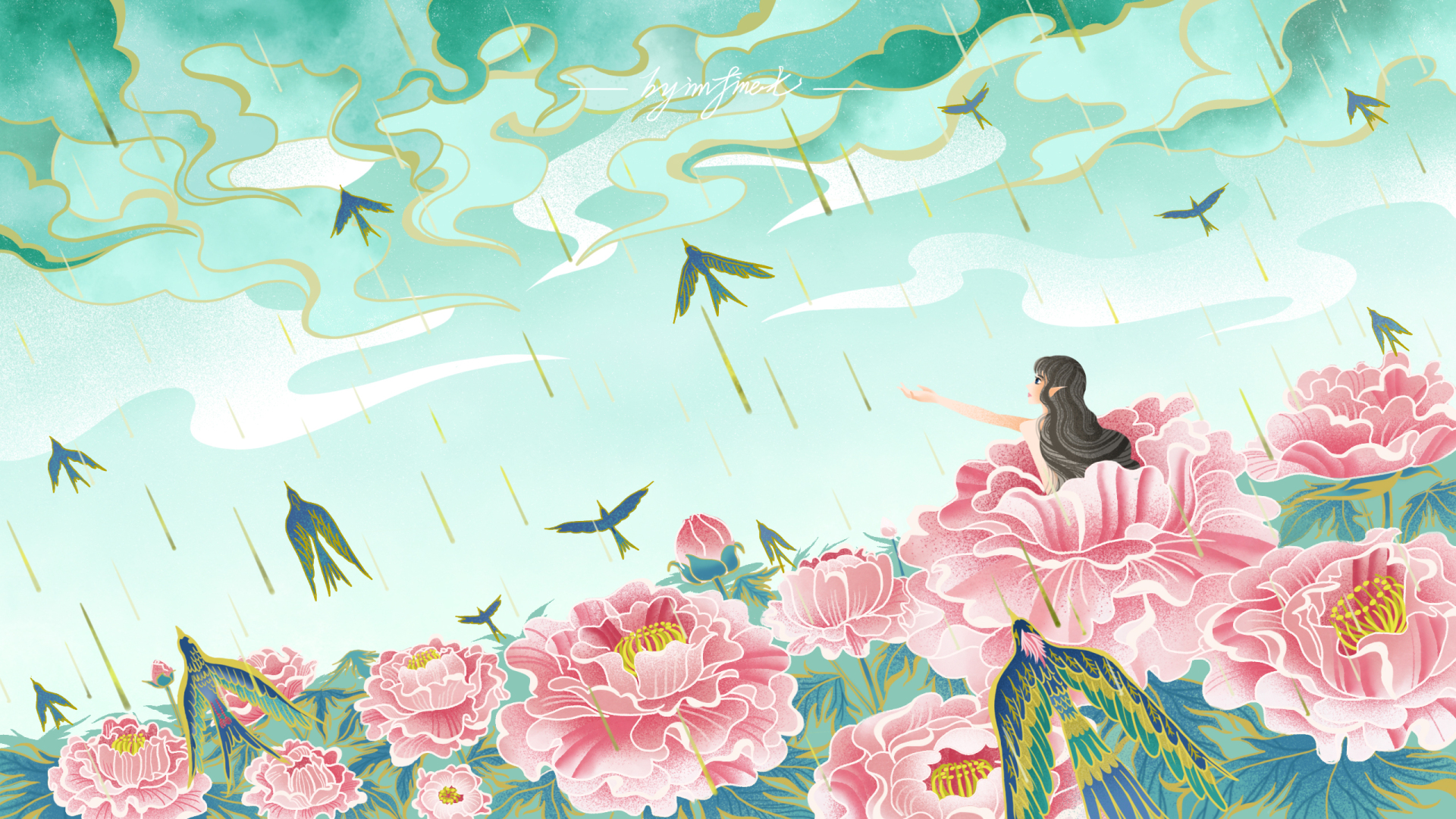 谷雨将至艺术插画壁纸图片_桌面壁纸图片_壁纸下载-元气壁纸