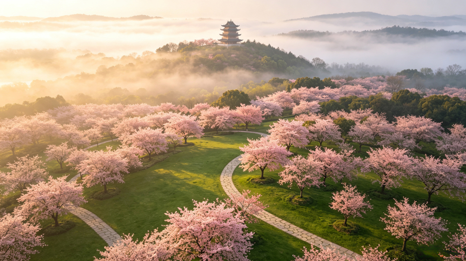 樱山晨塔