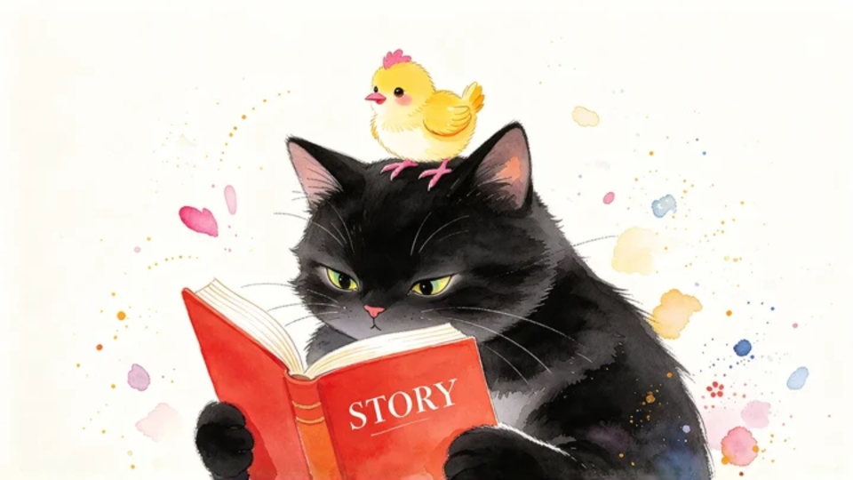 黑猫和小鸡