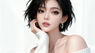 短发美女