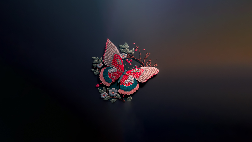 蝴蝶 4K 金色蝴蝶