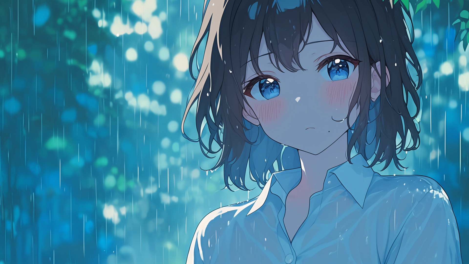 美女梨花带雨