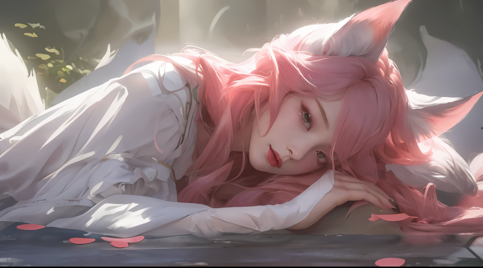 粉毛 兽耳 少女