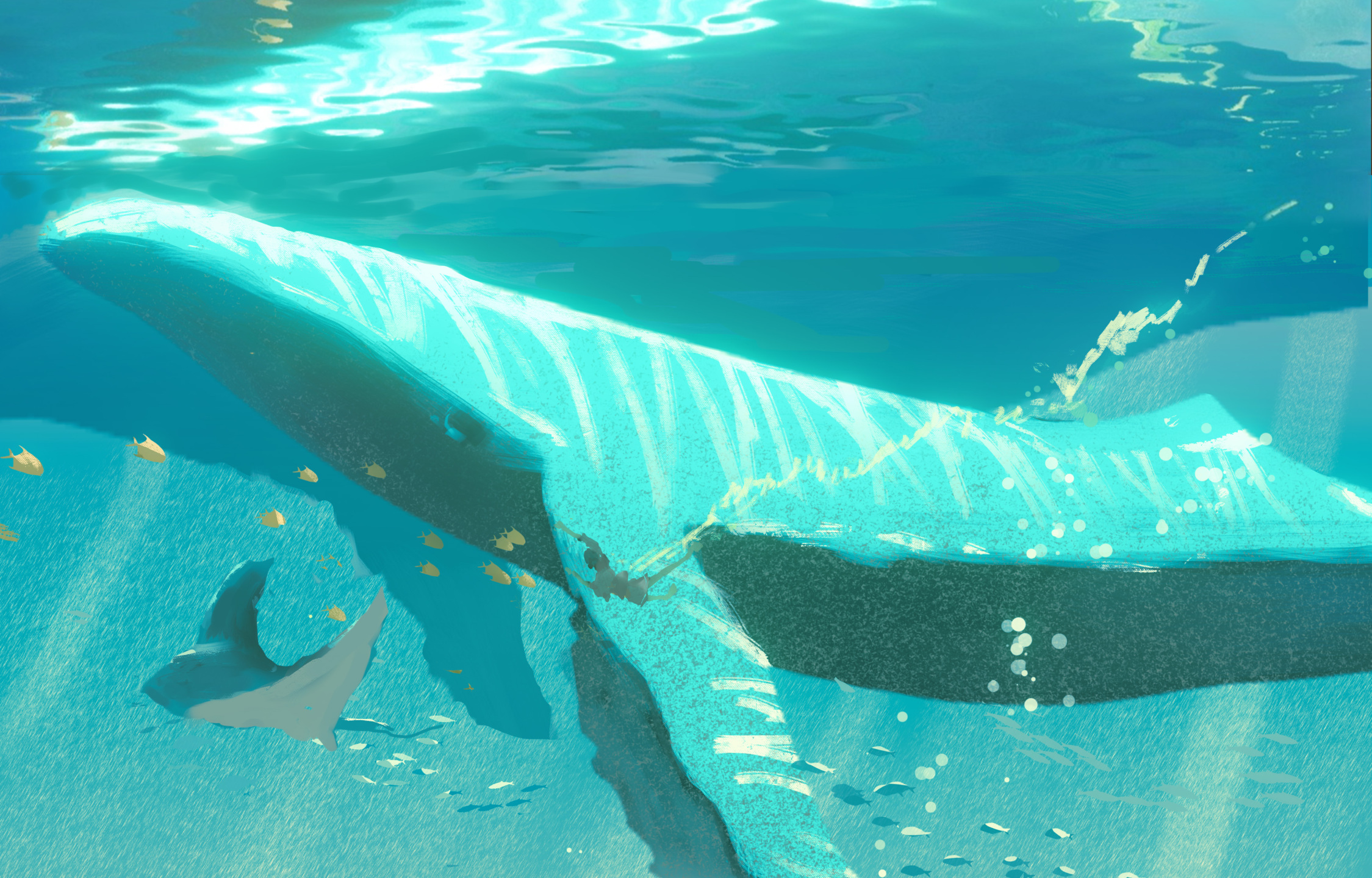 与鲸同行(动漫静态壁纸) - 静态壁纸下载 - 元气壁纸