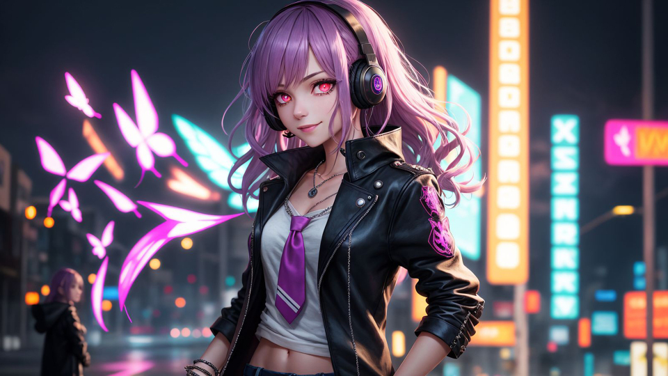 2K高清AI赛博朋克科技美女4