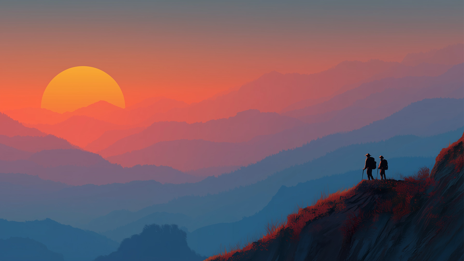 暮色远山