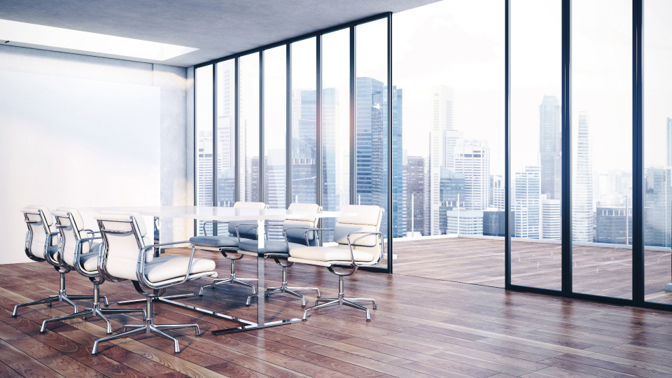 冷色系会议室风格