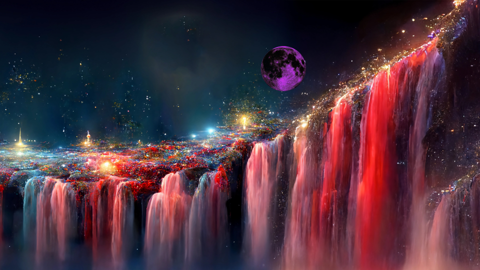 4K 彩色流水生财 好看壁纸