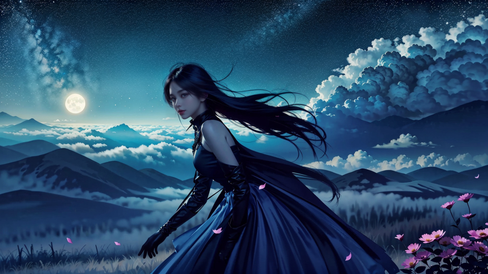 黑夜美女