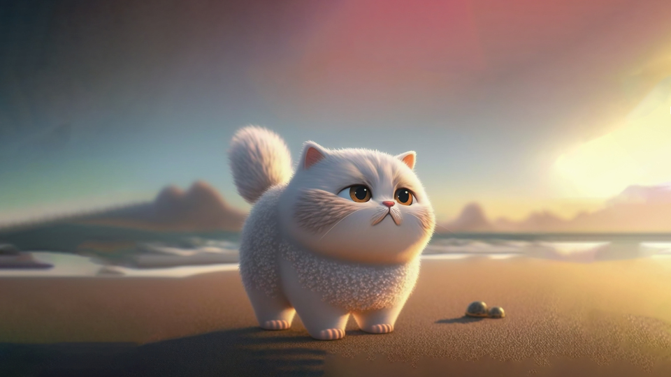 可爱小胖猫   4K