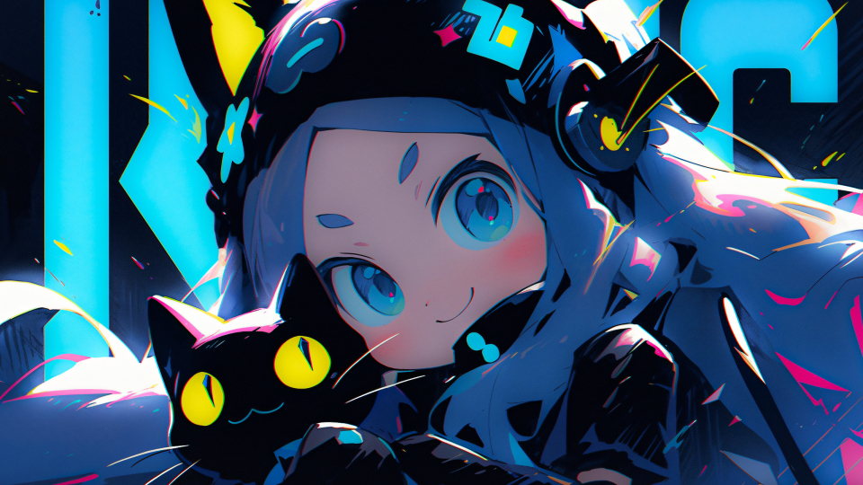 甜酷少女与猫