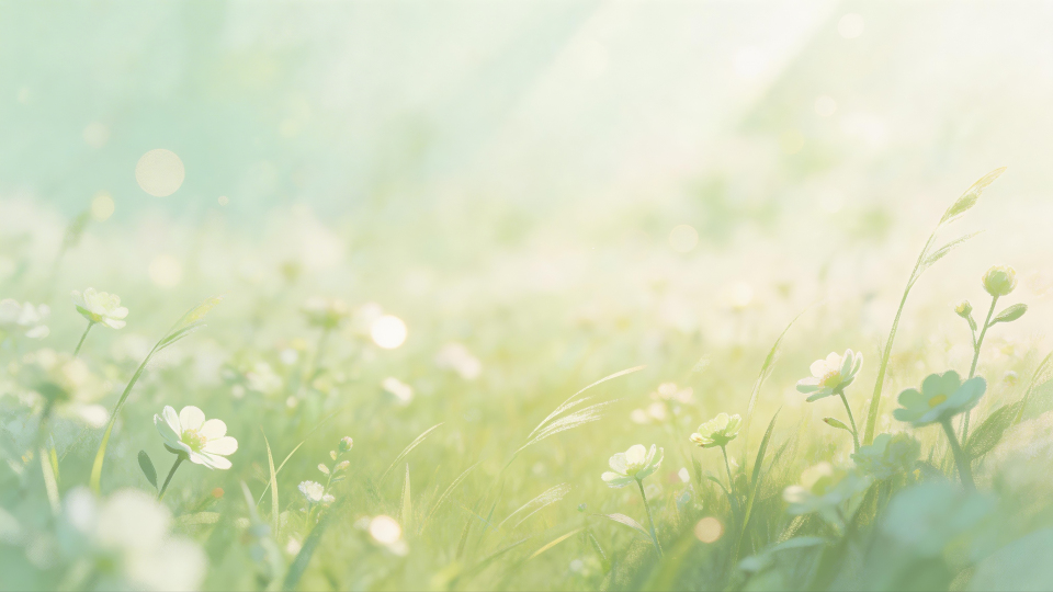 白色小花护眼绿