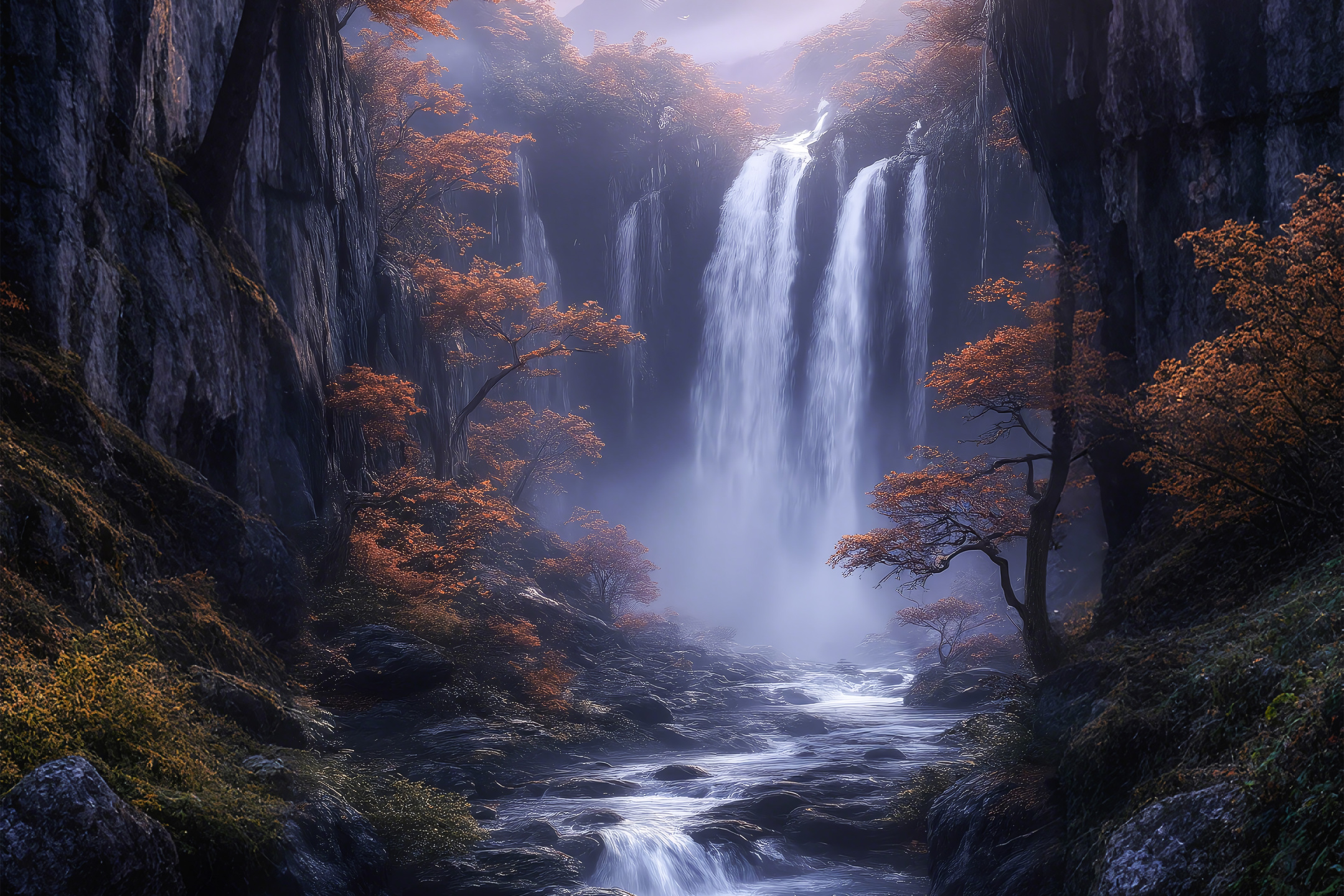 丹枫飞瀑