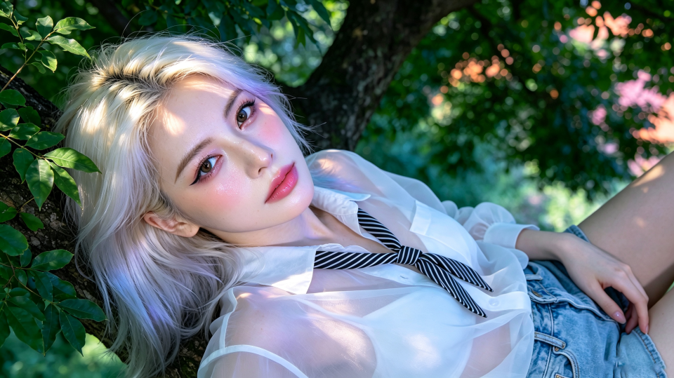 夏日户外少女