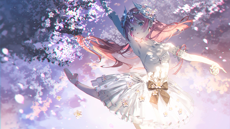 樱花树下的芭蕾少女