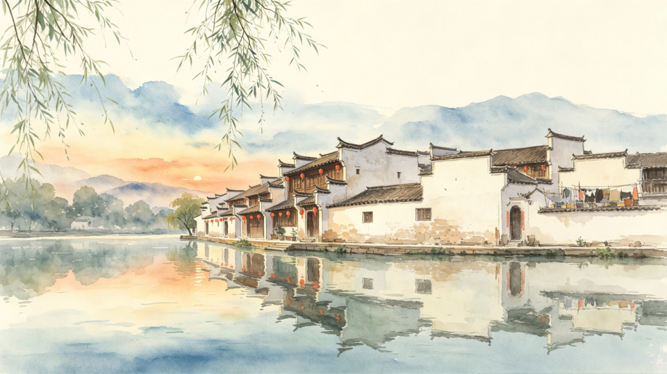 水村夕照