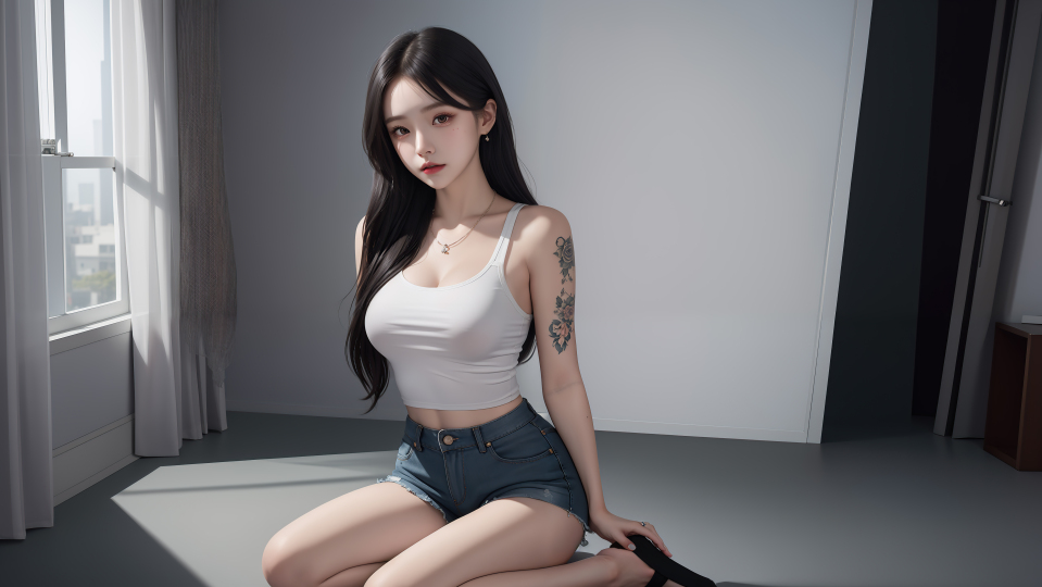白色吊带运动女神