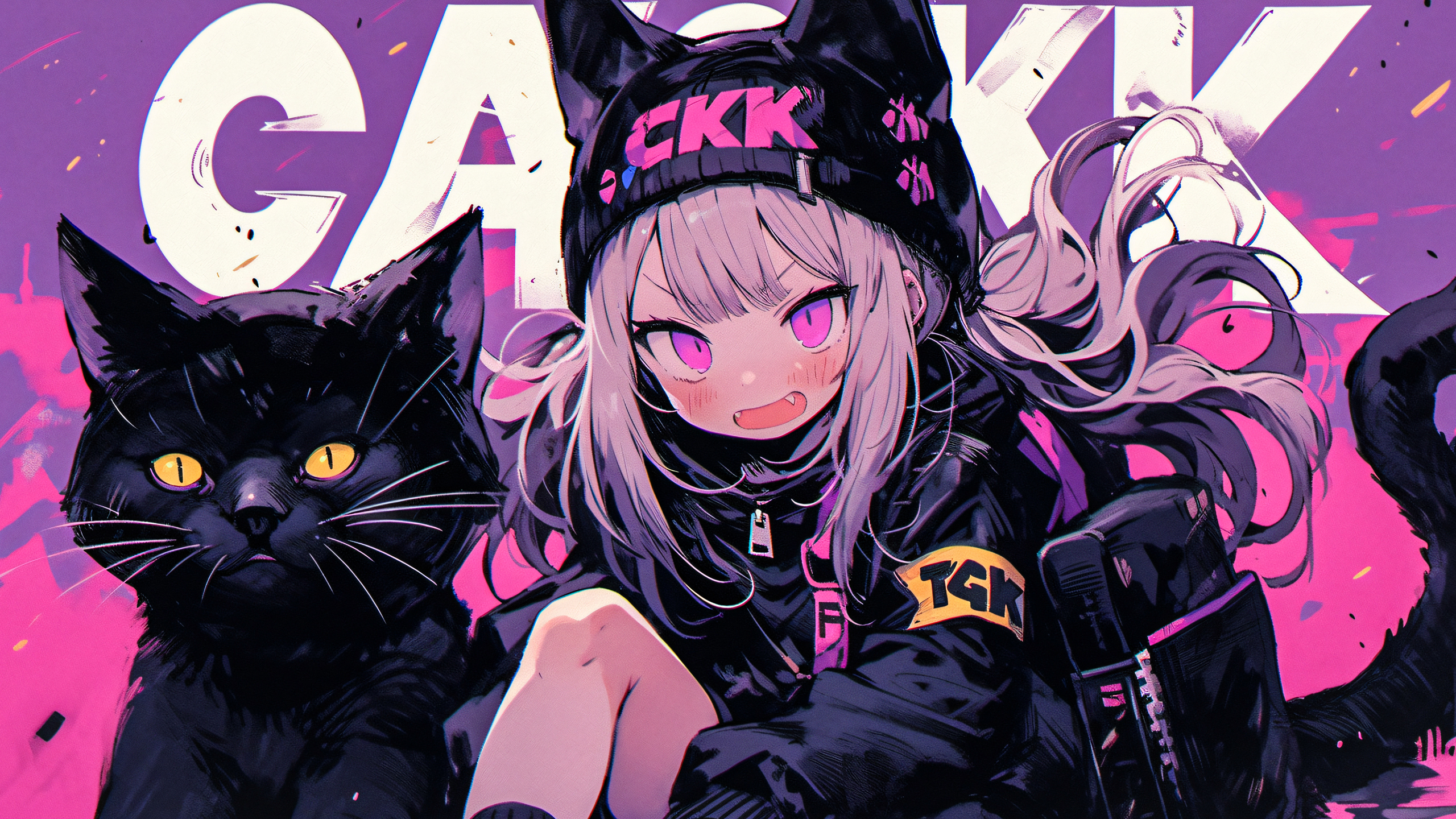 甜酷少女与猫
