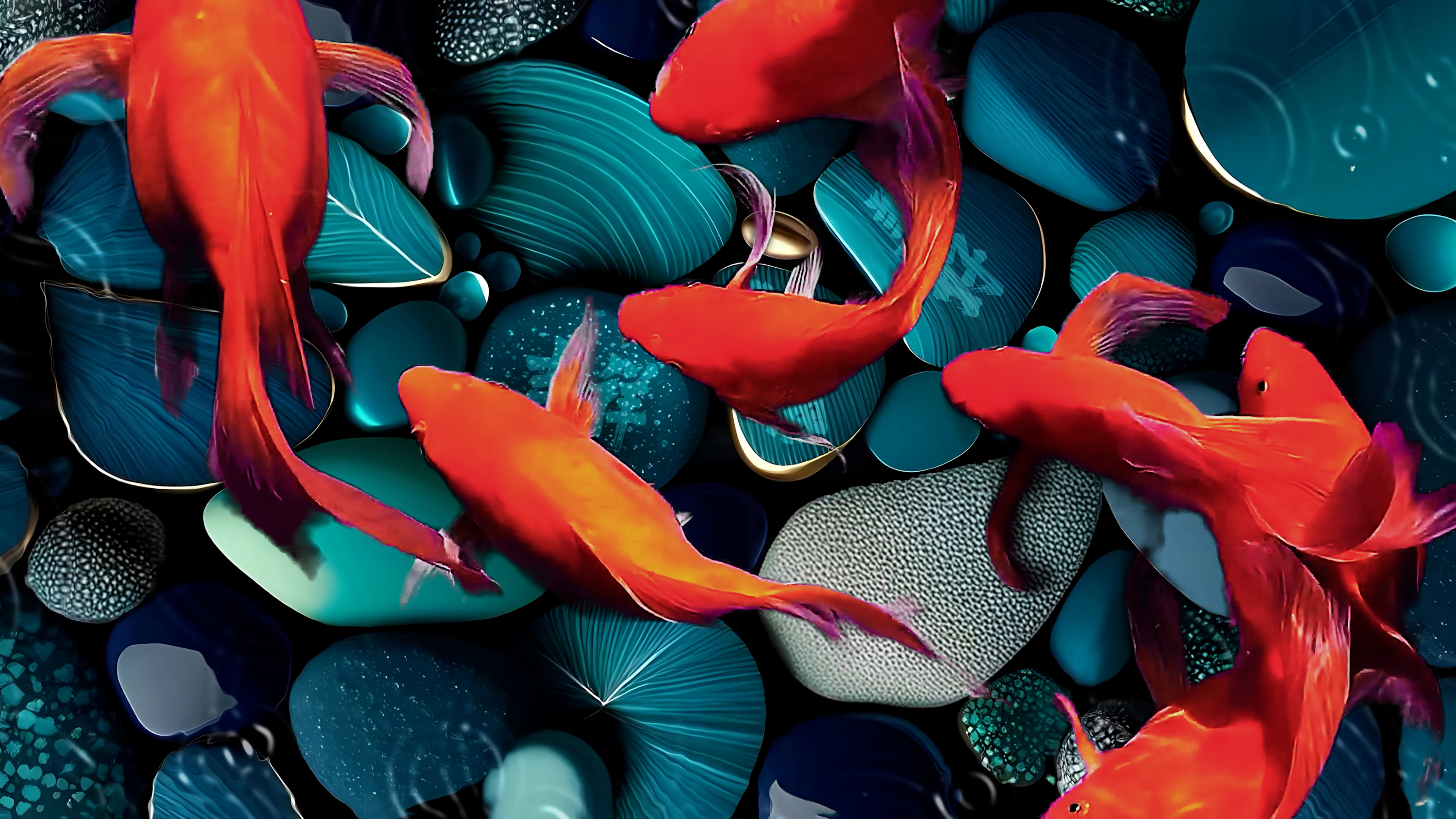 好运锦鲤 锦鲤壁纸 4K