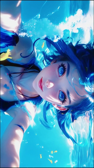 海蓝与星瞳少女