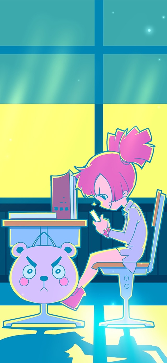 少女上课认真学习偶尔偷懒