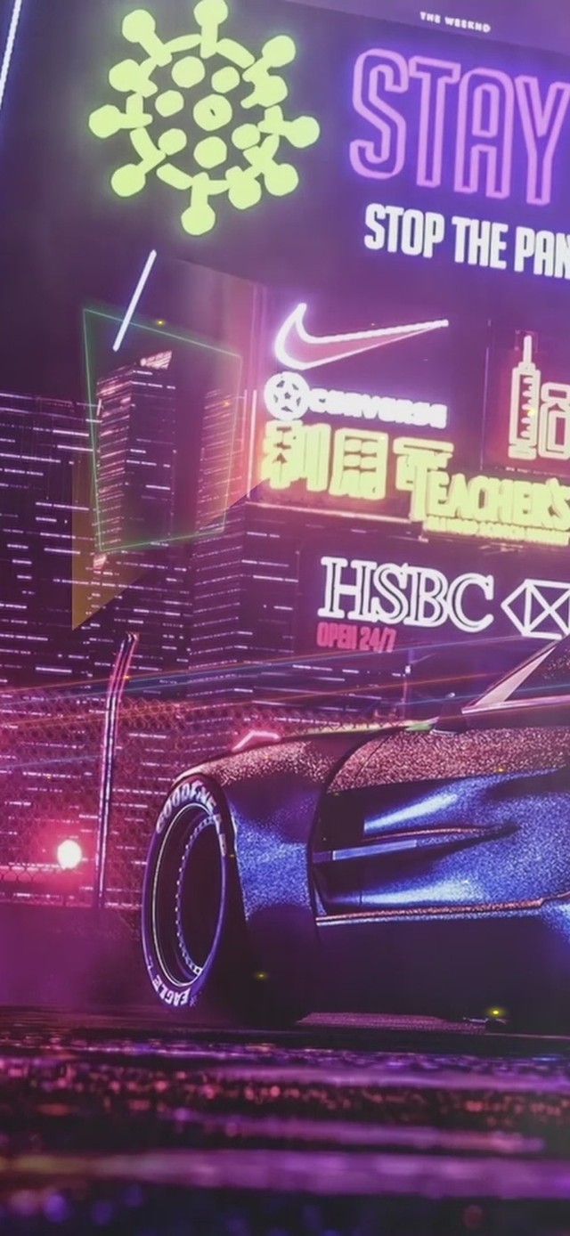 赛博朋克城市街道跑车