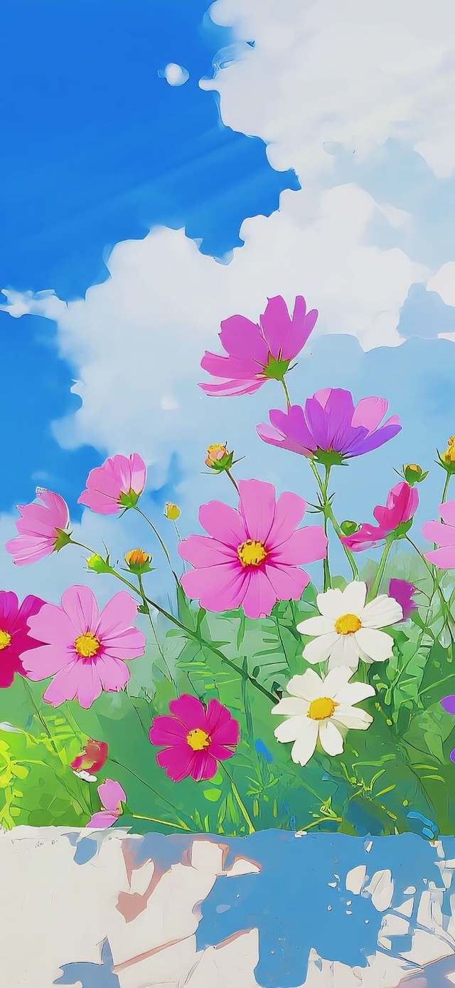 清新护眼小花墙