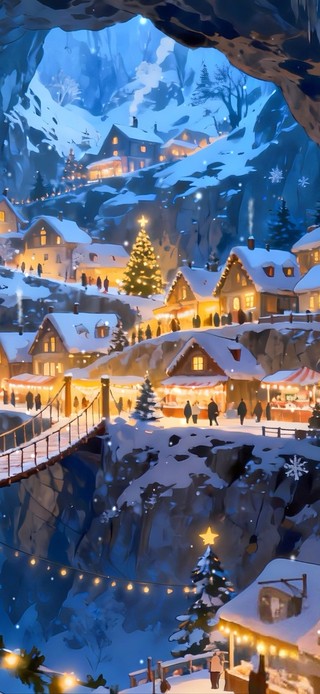 山洞中的圣诞小镇