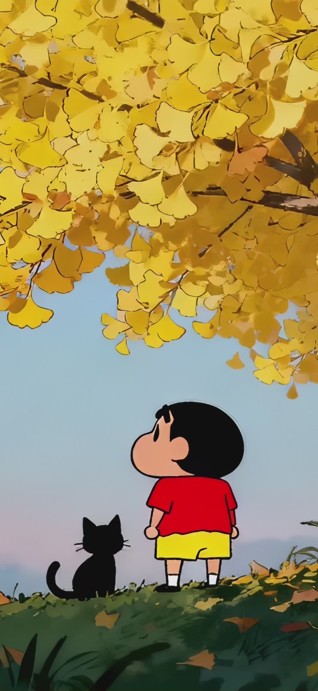 金色秋天可爱小新