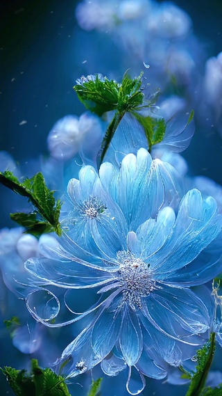 蓝色水晶花