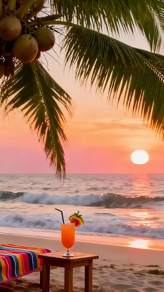 夕阳海景