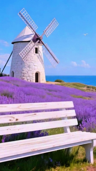 治愈薰衣草大风车4K