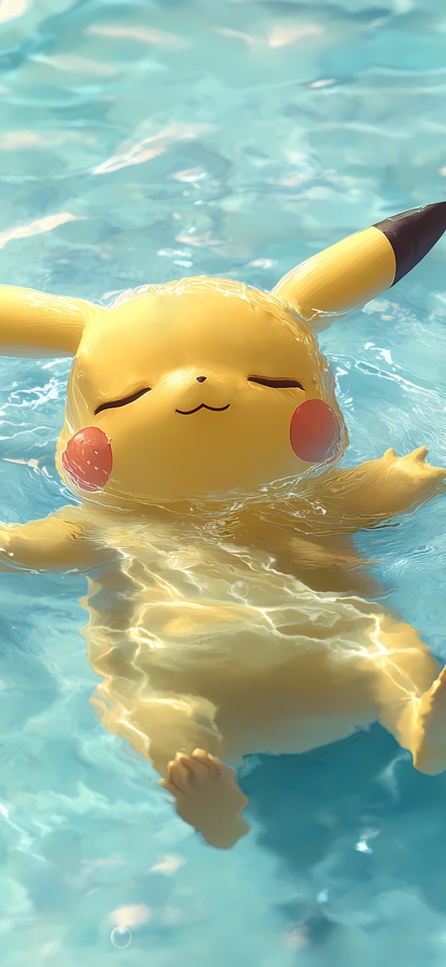 泳池漂流的皮卡丘