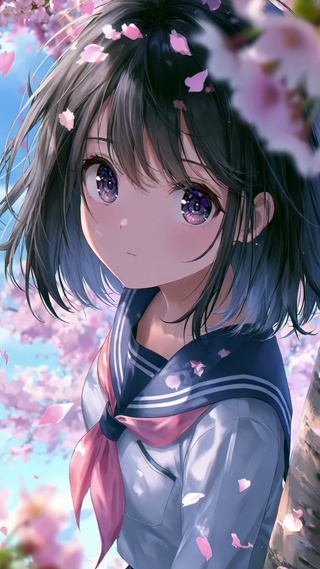 可爱樱花女孩