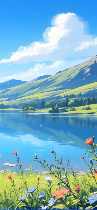 清新护眼湖泊