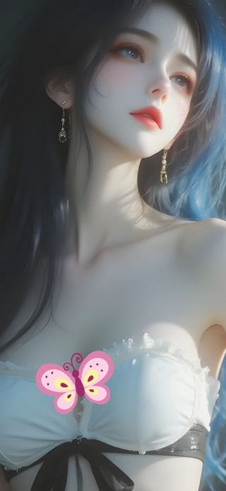 抹胸裙女孩