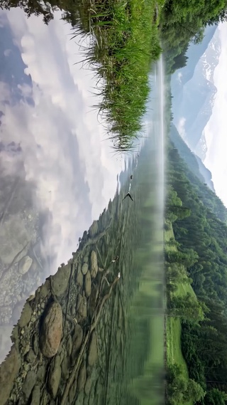 乡村的自然绿色河流
