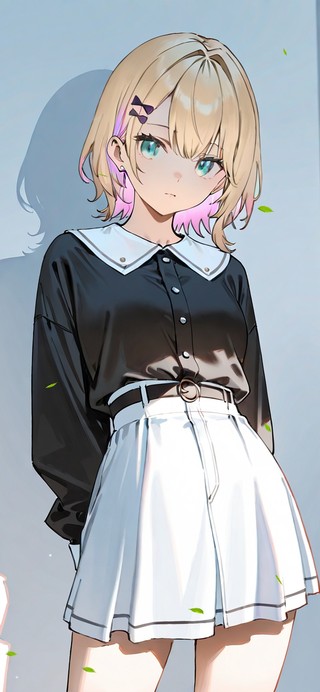 唯美墙边少女